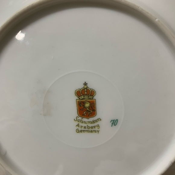 Set of Two Bavaria Schumann Arzberg Fruit Nuts Snack Plate Golden Crown E&R Germ - Picture 10 of 10